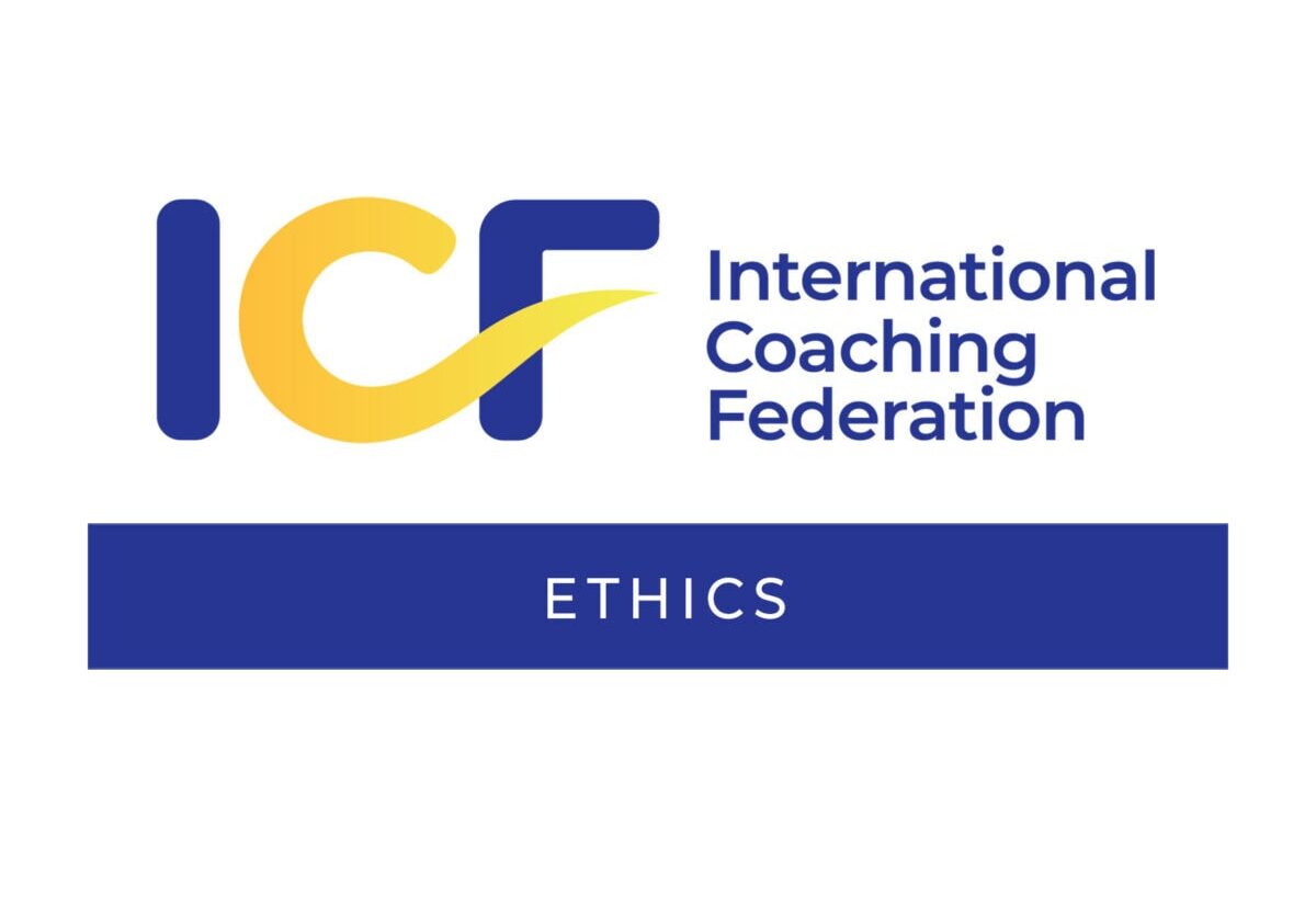 ICF Ethics logo representing commitment to ethical coaching practices.