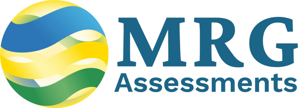 MRG Assessments, insights, evidence, inspiration full color logo.